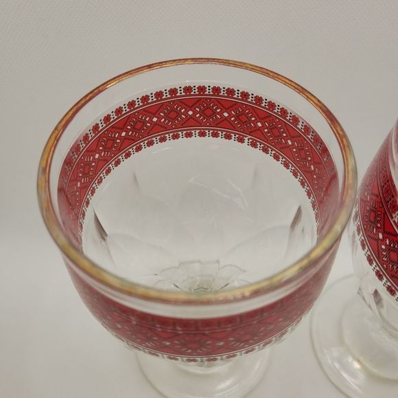 Kings Crown Vintage Ukrainian Wine Goblets Set of 2 Glasses - Picture 6 of 15